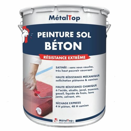 Metaltop - Peinture Sol Beton - Jaune de sécurité - RAL 1003 - Pot 1 L