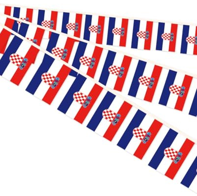 10 Meter Kroatien Miniatur String Pennant Flagge, 30 PCS kroatische kleine Bunting Banner, 32 FT Dekorationen für Outdoor Indoor House Home Office Meeting Party(Croatia)