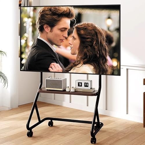 LYXWGRZD Soporte TV Pie, Soporte TV Suelo con Ruedas, Soporte TV Ruedas con Estante de Almacenamiento, Soporte TV Ruedas para de 40 a 75 Pulgadas, Soporte TV con Ruedas