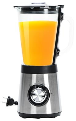 Ribelli Standmixer mit 1,5 Liter Glasbehälter 500 watt, Blender elektrisch, Shake Mixer, Smoothie Maker, 2 Geschwindigkeitsstufen, BPA-frei, Edelstahl