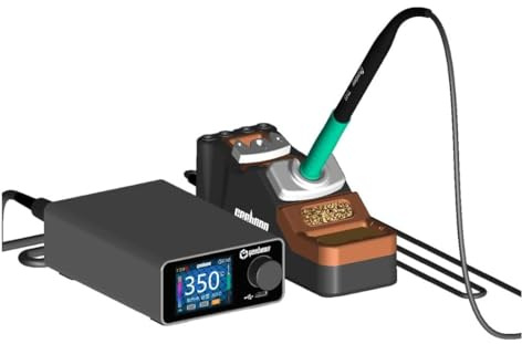 GEEBOON TC22 soldering station compatible with 115/210/245/T12 soldering tip color curve display soldering rework station (TC22, SDC02 245210KIT)