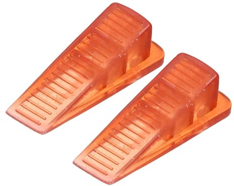 sourcing map 2Pcs Door Stoppers for Bottom, Silicone Anti-Slip Door Stopper Wedge, 1.1 Inch Height, Red