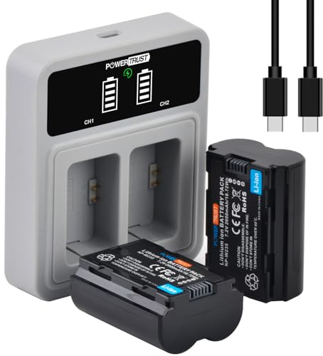 PowerTrust 2pcs NP-W235 Batterie mit PD20W Ladegerät für Fujifilm X-T4,X-T5