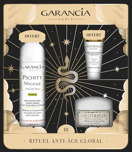 Garancia Coffret Rituel Anti-Âge Global Visage Anti-Rides Effet Liftant | Cible tous les types de rides, même d'expression. Raffermit et lifte visiblement la peau, teint plus lisse