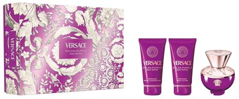 Versace Dylan Purple Eau de Parfum Geschenkset 2025, 50 ml Eau de Parfum, 50 ml Bodylotion und 50 ml Duschgel