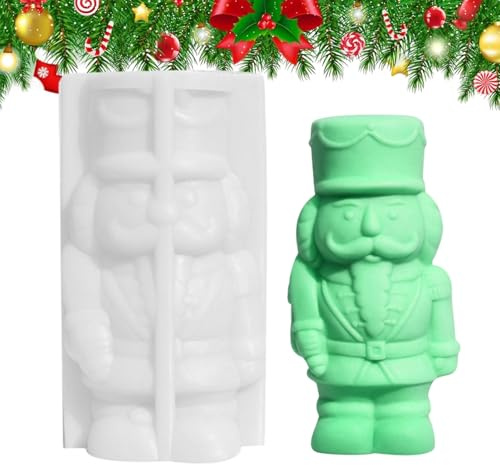 Weihnachtskerzenformen – Antihaftzubehör für Kunsthandwerk, Formen für Kerzenherstellung von Weihnachtssoldaten | Für Epoxidharz, Modelliermasse, Schokolade, Backen, Kunst und