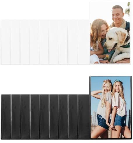 HAOCHEN 20 Pcs Marco Magnético para Fotos, Marco Magnetico para nevera, 6,3 x 9,3 cm, para Polaroid Instax Mini película (negro y blanco)