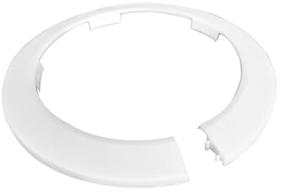 110mm White Toilet Pipe Collar, Snap Fit Flange for Soil Pipe, Plastic Pipe Cover for Flue & Radiator Pipes, Easy Install Plumbing Pipe Collar for Wall & Floor, Durable Finish