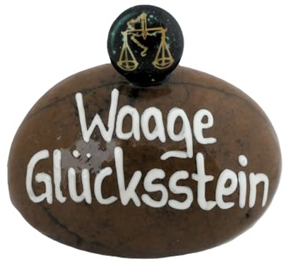 Andys Steinwelt® Glücksstein Geschenk mit Sternzeichen Waage personalisiert | Handschmeichler Stein ca. 5-7 cm, Glücksbringer Geschenk zur Geburt, Taufgeschenk, Kindergeburtstag, Tischdeko Geburtstag