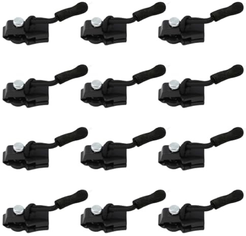 12Pcs Universelle Reißverschluss Reparatur Set für #3#5#8 Reißverschluss Schieber Ersatz, Universales Rutschfester Reparaturset Soforthilfe Schieber für Jacken Taschen Rucksäcke Bekleidung Koffer