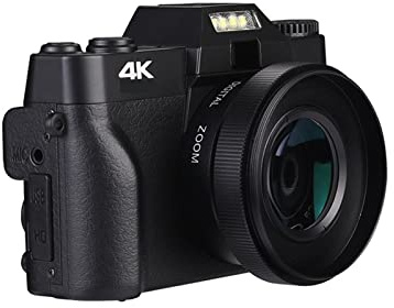 Caméra de vlogging, 3 Caméra de Photographie numérique à écran Rabattable 4K Webcam Caméscope Vlog Vintage 48MP Enregistreur vidéo en Streaming Grand Angle(Standard,with Wide Angle Lens)