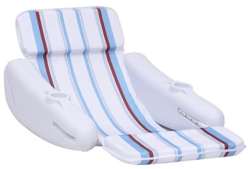 Ziaphsol Pool Liegestuhl schwimmsessel badeinsel luftmatratze wasserhängematte poolliege wassersofa schwimminsel mit Getränkehalter, HDPE Polyester, 140 x 83 x 60 cm für Schwimmbad, Meer und Strand