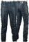 German Wear Lederhose lederjeans bikerjeans Büffelleder seitlich geschnürt Schwarz, Größe:48