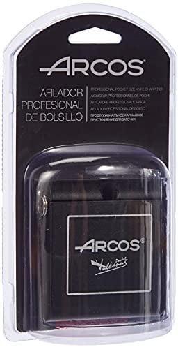 ARCOS Aiguiseur Professionnel de Poche pour Couteaux. Plastique et Métal. Noir