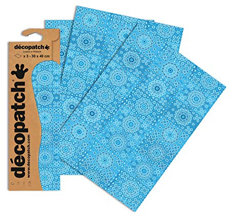 Clairefontaine C622O Decopatch Papier, 3er Pack Blau und Weiß Casablanca
