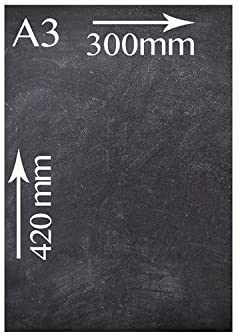 Chalkboards UK WC633 Kreidetafel, doppelseitig, A3, 41,4 x 29,6 x 1,6 cm, Holz, Schwarz