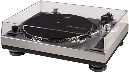 Crosley C100A-SI Record Player, Silver