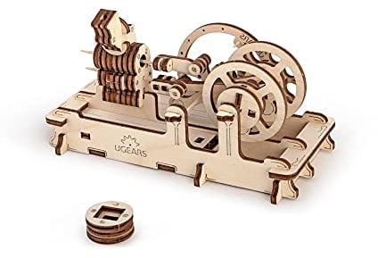 UGEARS Mechanisches 3D-Puzzle Druckluftmotor - Einzigartiger Umweltfreundlicher Hölzerner Mechanischer Beweglicher Selbstaufbauinstallationssatz