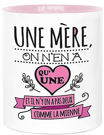 LA MENTE ES MARAVILLOSA - Mug/Tasse en Céramique avec Phrase et Dessin |Une Mère, on N'en a qu'une et il N'y en a Pas Deux Comme la Mienne| 330 ml Cadeau Original pour Jour Special, Tasse de Café