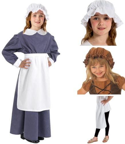 Charlie Crow Victorian/Edwardian Brown Mob Cap/Mop Hat Costume for kids. (includes hat only) 3-12 years.