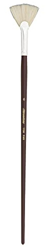 Silver Brush Limited Silverstone Fan Oil Paintbrush, Size 6, Long Handle | Stiff Flagged Hog Bristle, Superb Paint Absorbency, Lightly Textured Strokes, Smoothing, Blending, Lifting, Softening Colours