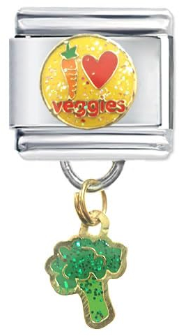 Quiges 9mm Italian Style Charm Modell Edelstahl Liebe Gemüse-Anhänger für Italienische Armbänder