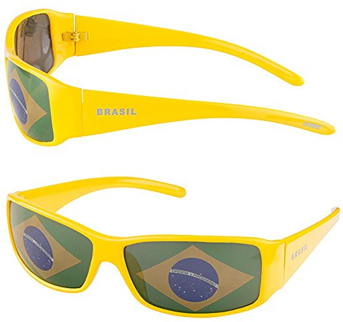 Taffstyle® Fanartikel Sonnenbrille Fan Brille zur Fussball Weltmeisterschaft WM & EM Europameisterschaft 2016 Länder Flagge Style - Brasilien