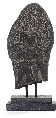 oxwarrior Stein Figur Thai Buddha AUF SOCKEL 35 cm Indoor