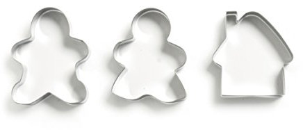 Excelsa Cookies Time Confezione 3 Tagliabiscotti Family, Acciaio Inossidabile, Argento, 16x21x2 cm, 3 unità