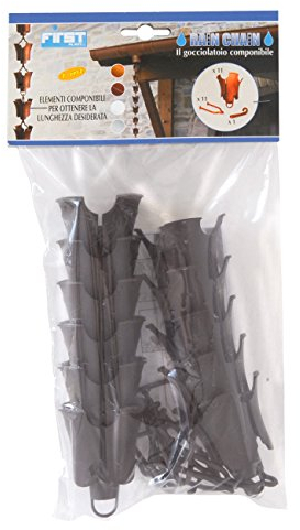 First Plast rain1 m Abtropfblech Chunk Kette Regenwald, braun