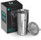 Coffee Gator Insulated Coffee Cup with Paperless Filter, All-in-One Hand Drip Coffee Maker with Filter, Thermal Stainless Steel Travel Cup for Hot Drinks - 585ml / 20oz (Sliver)