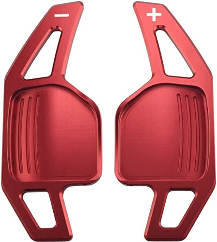 Overdrive-Racing Schaltwippen Verlängerung Kompatibel mit Audi A3 S3 RS3 A4 S4 A5 S5 RS5 A6 S6 RS6 A8 S8 R8 Q5 Q7 TT S RS DSG S-Tronic Alu Rot Typ-B Shift Paddles Shifter Extensions Lenkrad Schaltung