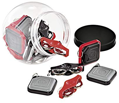 Meinl Percussion Schlüsselanhänger Set mit Shaker und Tamburin - 18 Stück Mini Musikinstrumente mit Schlüsselring - ABS Kunststoff, Mehrfarbig (KRA1) | 10 Schlüsselanhänger Shaker und 8 Schlüsselanhänger Tamburin, Inklusive Aufbewahrungsglas, ABS Kunststoff und Stahl