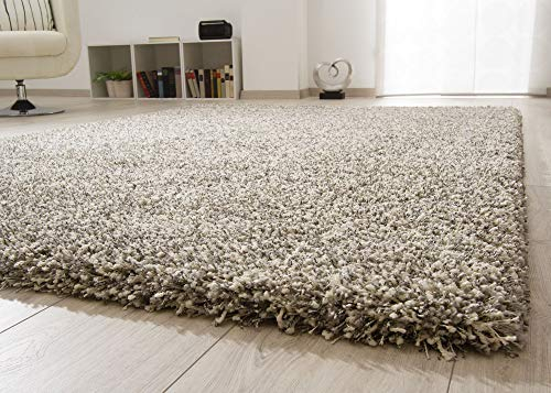 Steffensmeier Hochflor Teppich Twilight | Wohnzimmer | Beste Qualität | Elastischer Flor | Silber meliert 6699; Größe: 200x250 cm