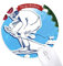 Wintersport Snowboard Ski Illustration Round Rubber Maus Pad Weihnachtsbaum Mat
