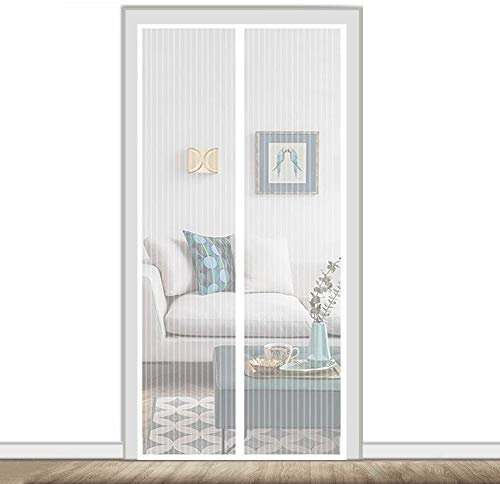 AMCER Tenda Magnetica zanzariera 120x240cm, Tenda Rete zanzariera, Anti Zanzare Magnetico Chiusura Automatica, per Porte da Balcone, Cantine, terrazze - Bianco