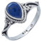 mantraroma Silber Ring Damen 925 Lapis Lazuli Edelstein blau ausgefallen verspielt