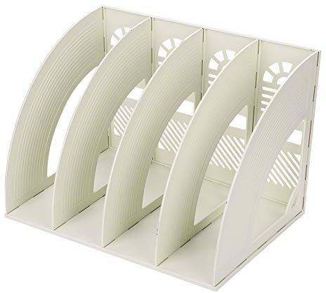 4*Compartiments Etagère De Rangement Module, Boîte de Rangement Classement Magazine Classeur DIY Porte-revues en plastique Organisateur de Bureau pour Magazine Papier A4 Livre Dossier