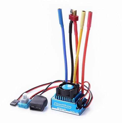 Tongdejing 45A/60A/80A/120A Brushless ESC Electronic Speed Controller, with 4 Steps of Maximum Brake Force Adjustment and 8 Steps of Drag Brake Force Adjustment,for RC Car Model Toys