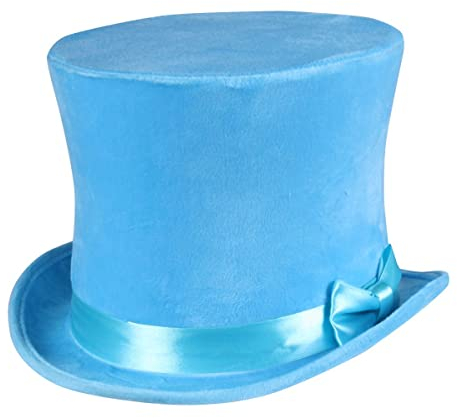 Thetru Kostüm Zubehör Zylinder Hut neon blau Karneval Fasching Gr. 59/60
