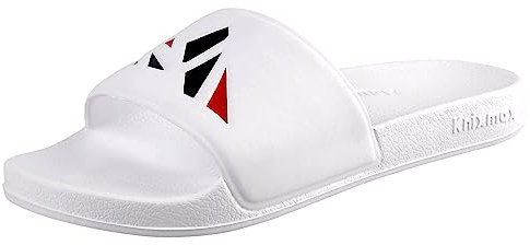 Knixmax Claquette Hommes Femmes Sandales de Piscine et Plage Claquettes Sandale été,Léger et Confort et Antidérapantt, Blanc EU 46-47