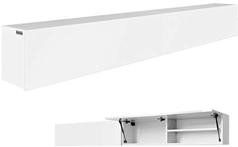 PLATAN ROOM Badschrank 80/120 / 160/200 / 240 breit Badmöbel Badezimmer Klapphängeschrank Schrank Hochglanz Matt Weiß (Weiß Matt/Weiß Matt, 240 x 30 x 25)