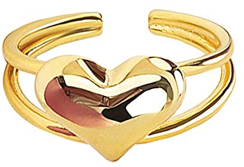 Chengxun Retro-Ring Tmperament-Liebe, Herzform, Öffnung, verstellbarer Ring, Valentinstag, Mädchen, Lieblingsgeschenk