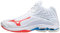 Mizuno Unisex Wave Lightning Z6 Mid Volleyball-Schuh, White/Ignition Red/French Blue, 45 EU