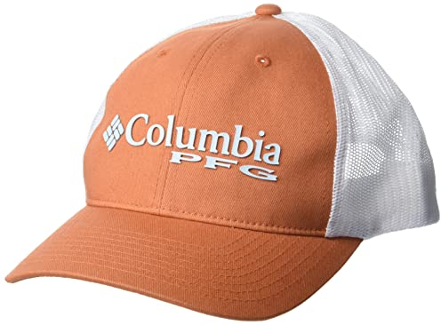Columbia Unisex PFG Trucker Snap Back Cap, Island Orange/Spring Blue, Einheitsgröße