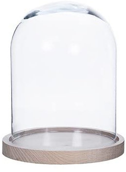 Campana de Cristal con Base Madera (25cm)