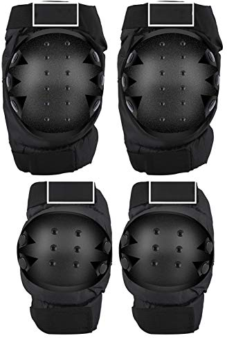 Motorrad Knie Ellenbogenschützer, BSDDP BSD1006 4 Stück Radfahren Motocross Racing Knie Schienbeinschoner Schutzausrüstung für Erwachsene