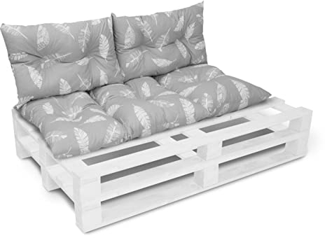 Amilian Palettenkissen Set 1x 120x60 + 2x40x60 Sitzauflage Sitzkissen für Europaletten Palettensofa Palettenmöbel Balkon Kleine Couch Outdoor Sessel oder kleines Sofa für Jugendzimmer