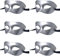 LECMACY Masque de mascarade pour hommes et femmes, Rome vénitienne demi-visage yeux masques Mardi Gras Costume de fête à thème ensembles de Cosplay-taille unique(Argent pur-6pcs)