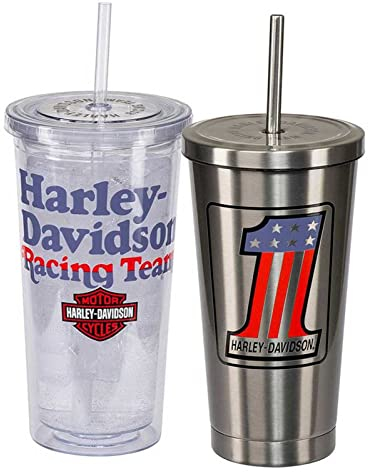 Harley-Davidson Set di bicchieri da corsa, in acciaio inox a doppia parete, 16 oz. e 28 oz.
